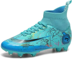 Mens Womens Soccer Cleats High-Tops Lace-Up Football Boots Shoes Classic Outdoor Professional Athletic Training Sneaker