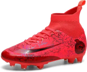 Mens Womens Soccer Cleats High-Tops Lace-Up Football Boots Shoes Classic Outdoor Professional Athletic Training Sneaker