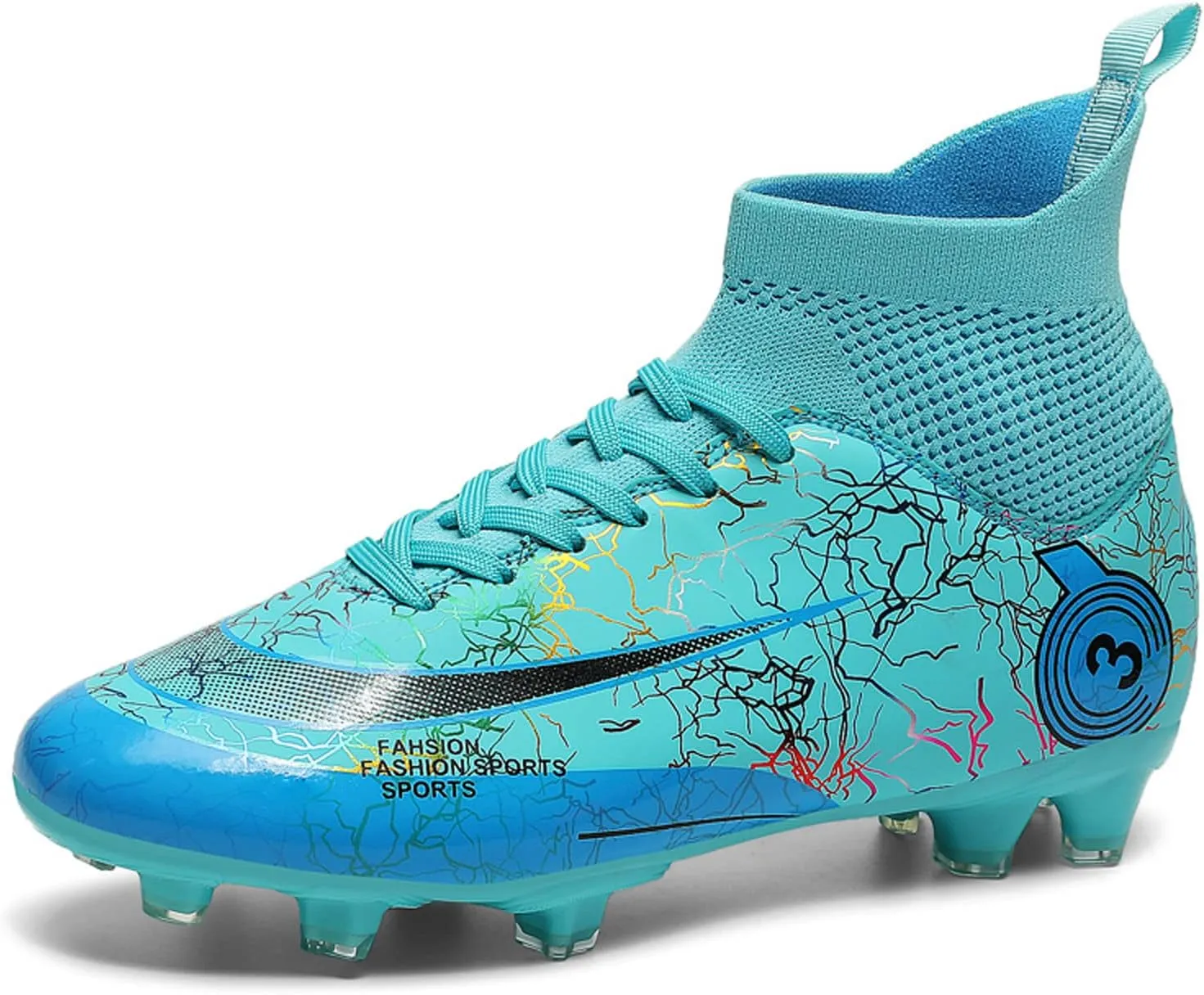 Mens Womens Soccer Cleats High-Tops Lace-Up Football Boots Shoes Classic Outdoor Professional Athletic Training Sneaker
