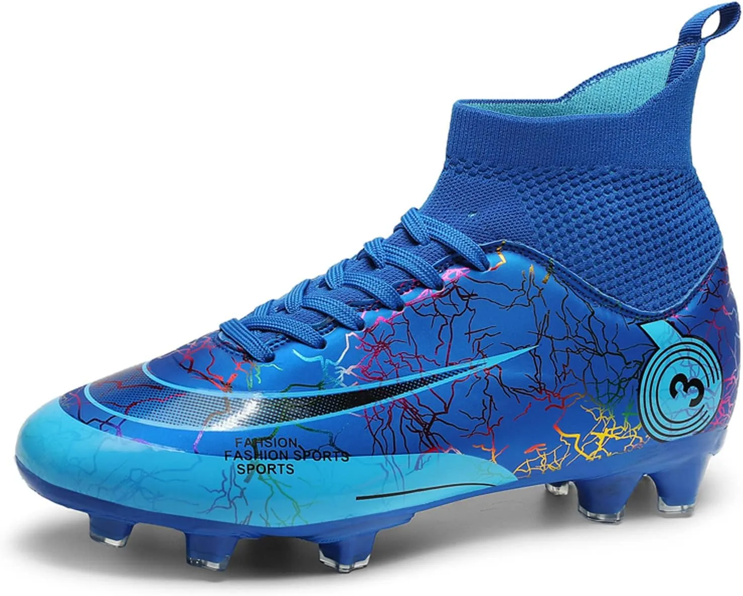 Mens Womens Soccer Cleats High-Tops Lace-Up Football Boots Shoes Classic Outdoor Professional Athletic Training Sneaker