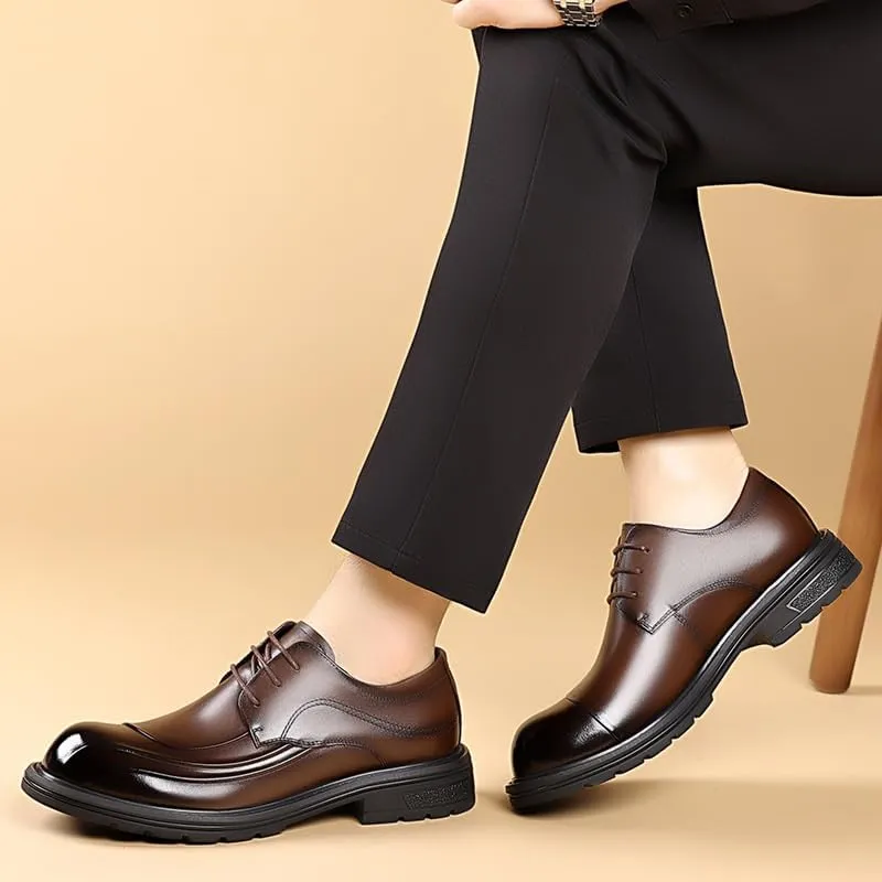 Modern Flex-Fit Leather Oxfords for Professional Men - Boardroom to Chapel Versatile Footwear