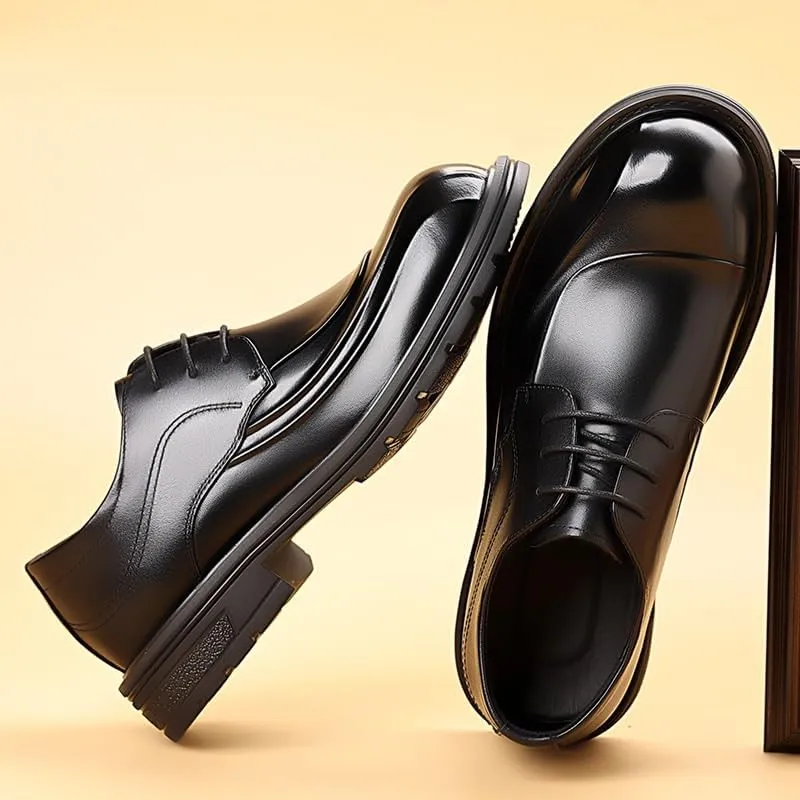 Modern Flex-Fit Leather Oxfords for Professional Men - Boardroom to Chapel Versatile Footwear