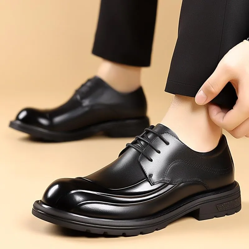 Modern Flex-Fit Leather Oxfords for Professional Men - Boardroom to Chapel Versatile Footwear