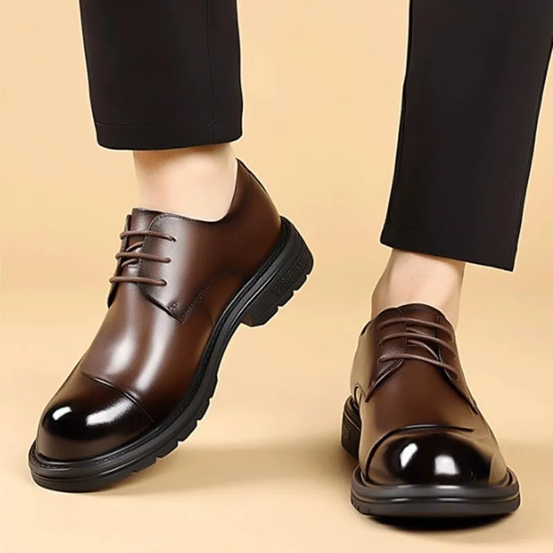 Modern Flex-Fit Leather Oxfords for Professional Men - Boardroom to Chapel Versatile Footwear