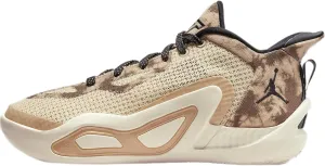 NIKE Jordan Tatum 1 Big Kids' Basketball Shoes (DX5359-200, Fossil/Sesame/Electric Green/Black) Size 4