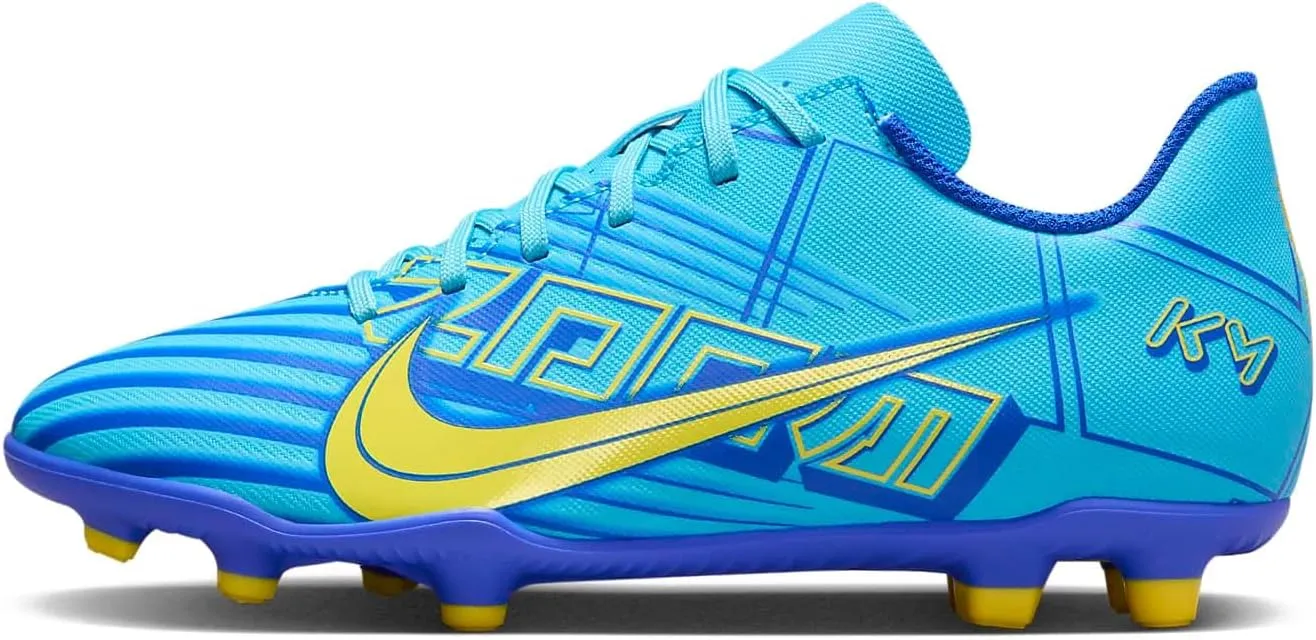 Nike Jr. Mercurial Vapor 15 Club Kylian Mbappé Big Kids' Multi-Ground Low-Top Soccer Cleats (FN4915-400, Baltic Blue/White) Size 6
