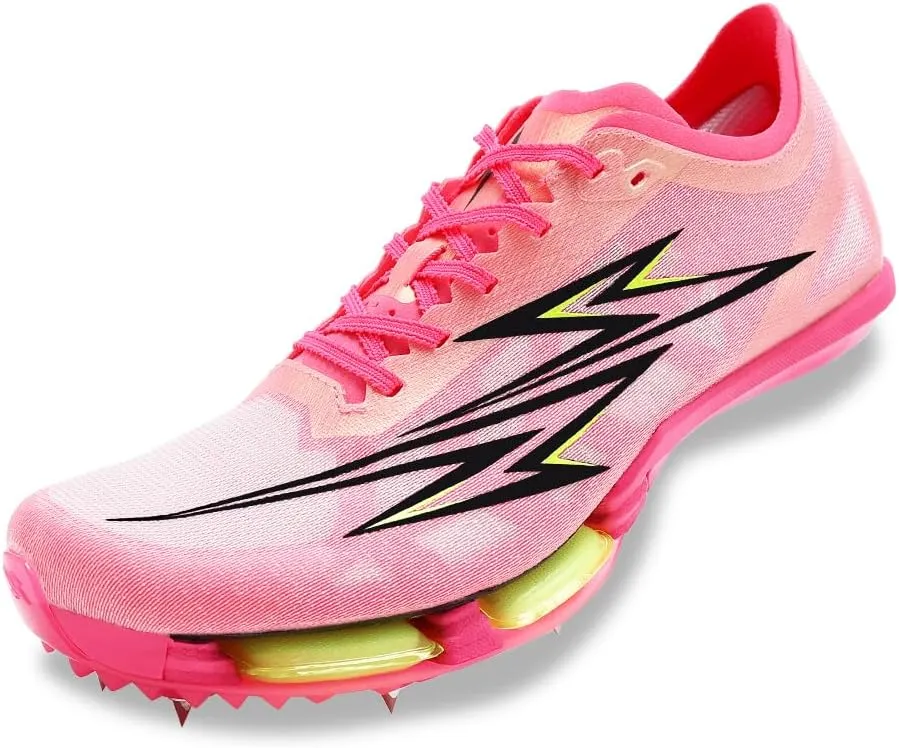 Professional Track and Field Spikes Men's Women's Sprint Training Competition Shoes High Jump Racing Shoes Boys Girls Running Spikes Full-Length Carbon Plate Air Cushion Shock Absorption Rebound