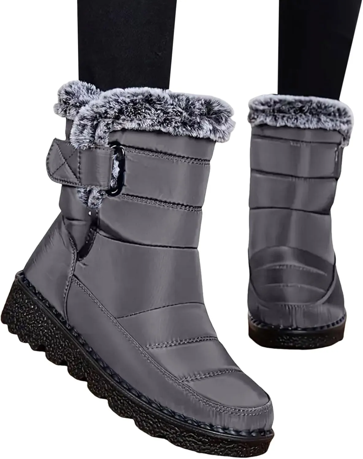 Rain Cloth Water Proof Insulated Boots for Men Plus Velvet Warm Mid Calf Boots Thick Bottom Non Snow Work Shoes for Men