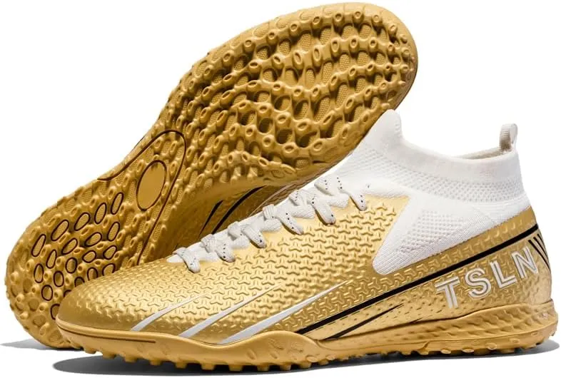 Seamless high-end Large Size Ground Men's Soccer Spikes Professional Soccer Shoes Broken Spikes high top Non-Slip Wider Training Grass Outdoor Sports Shoes