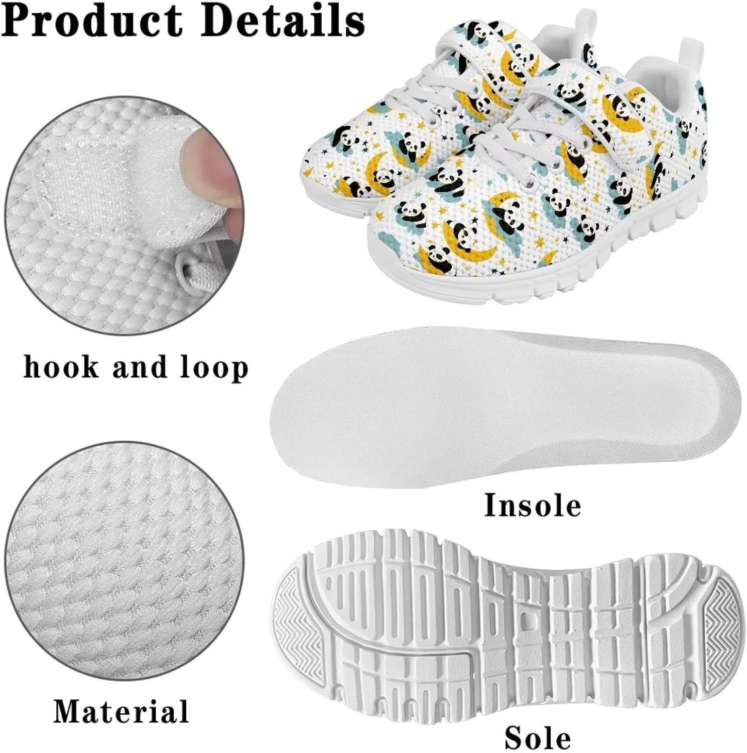 Showudesigns Slip On Sneakers for Kids Girls Running Tennis Shoes Gym School Exercise Trainers