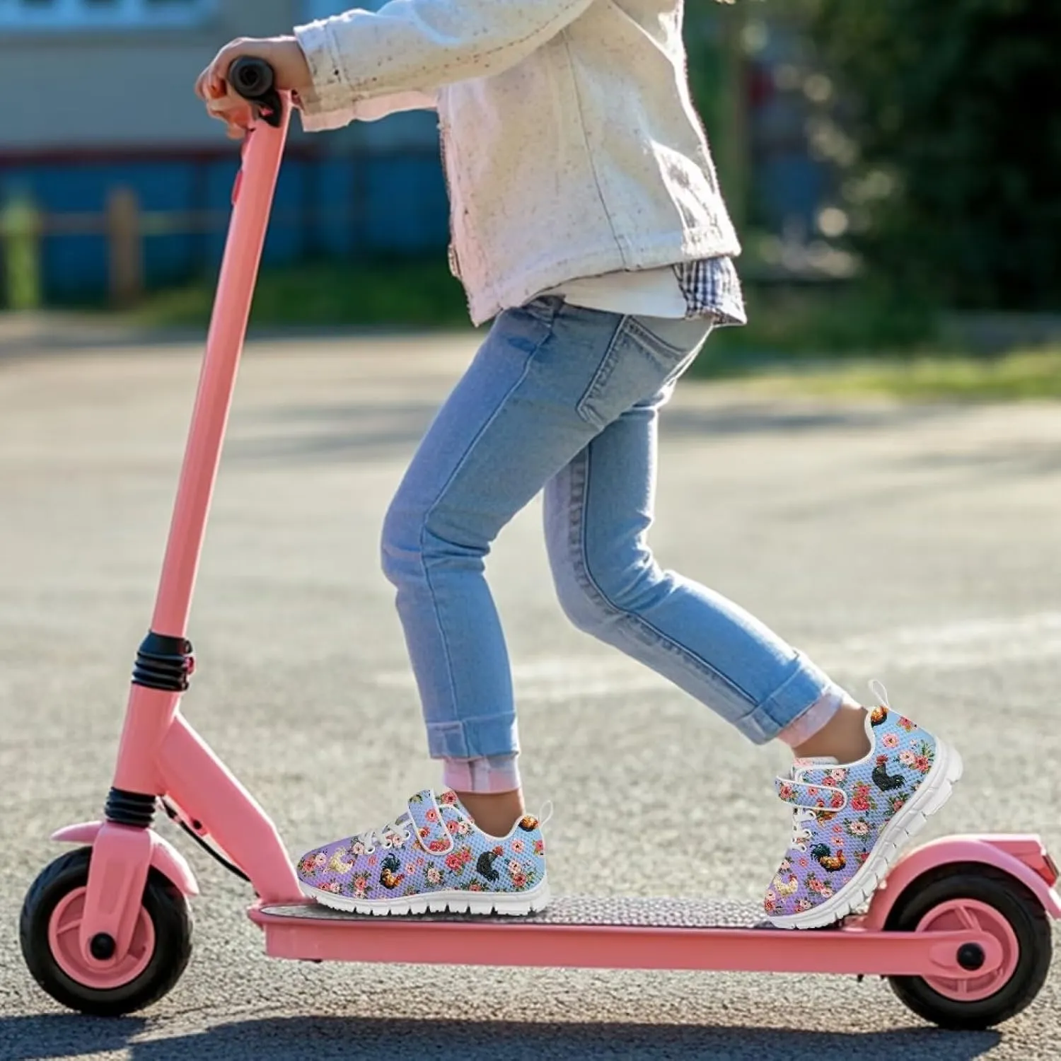 Showudesigns Slip On Sneakers for Kids Girls Running Tennis Shoes Gym School Exercise Trainers