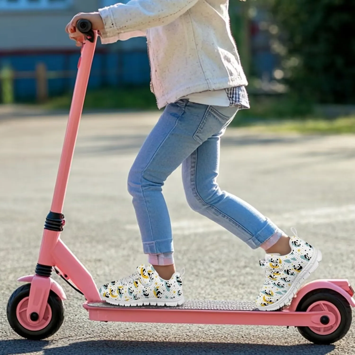 Showudesigns Slip On Sneakers for Kids Girls Running Tennis Shoes Gym School Exercise Trainers