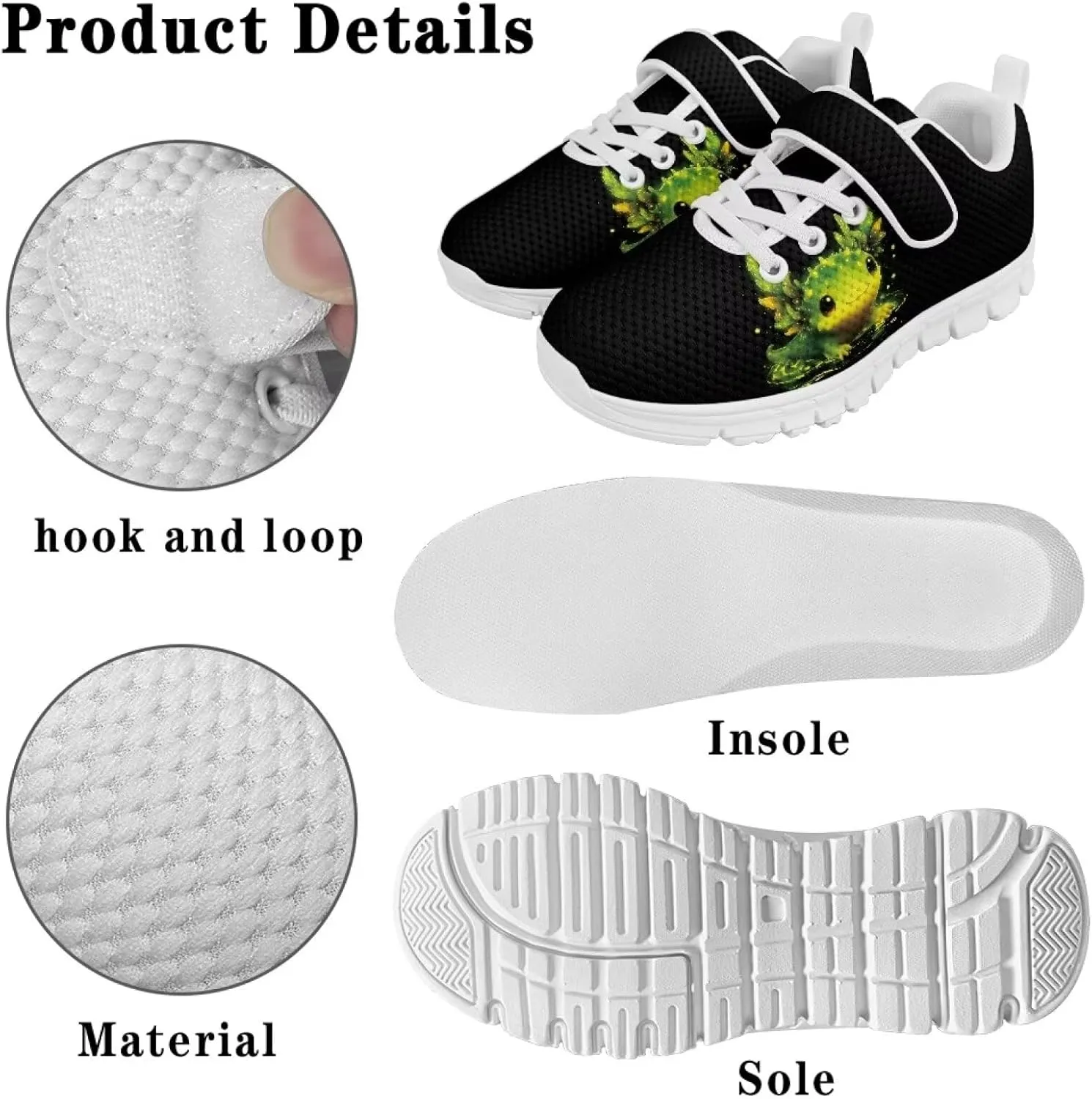 Showudesigns Slip On Sneakers for Kids Girls Running Tennis Shoes Gym School Exercise Trainers