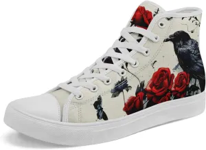 Skull High Tops Canvas Shoes for Men Women Classic Lace Up Fashion Sneaker Casual Flat Walking Shoes