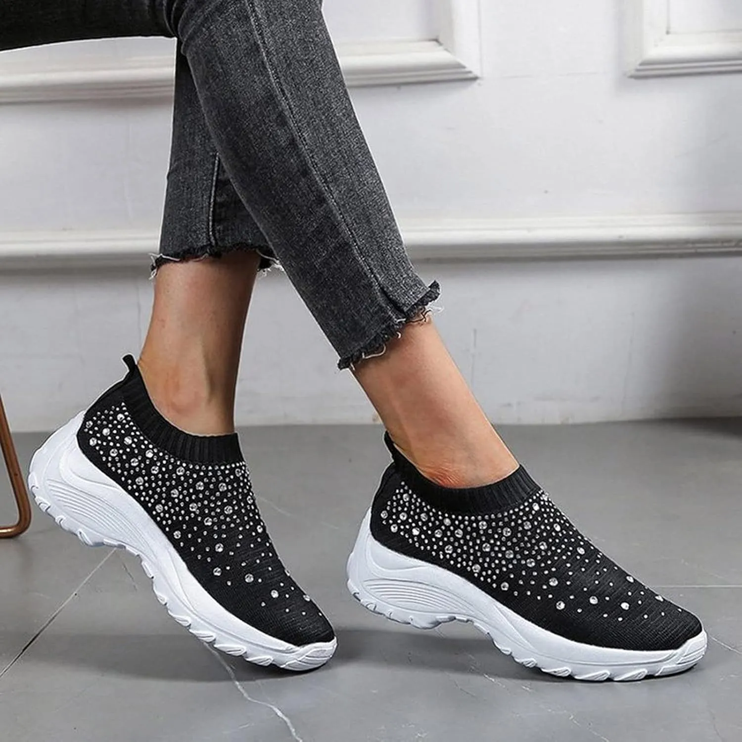 Sneakers for Walking Women Nurses Shoes for Women Comfortable Non Slip White Women's Tennis Shoes Size 9.5 Wide White Sneakers for Women Non Slip Women's Canvas Slip On Shoes Wide Width Size 11