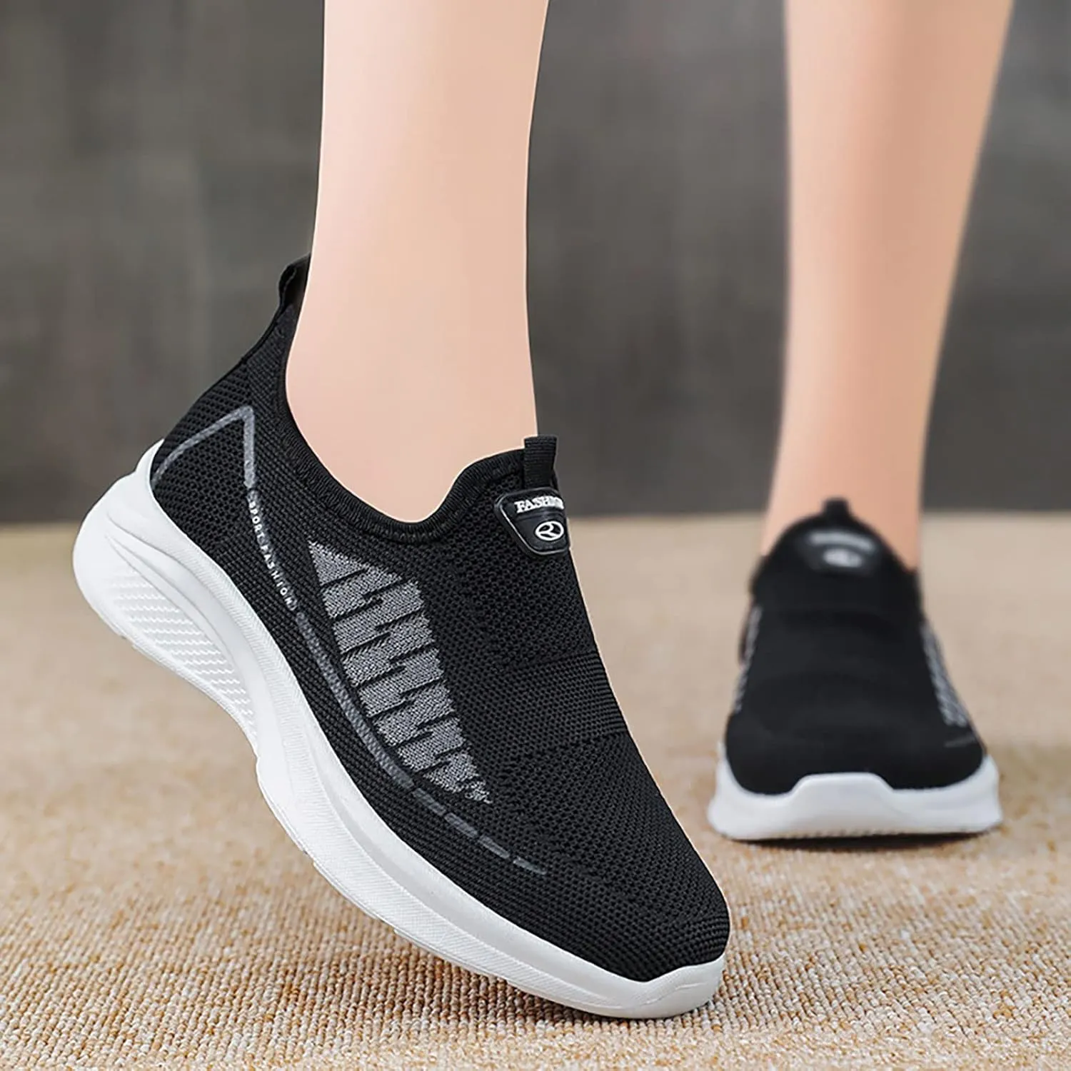 Sneakers for Walking Women Walking Shoes Women Wide Width Size 9 W Black Shoes Women Slip On White Sneakers for Women Zapatos De Mujer para Ir Al Gym