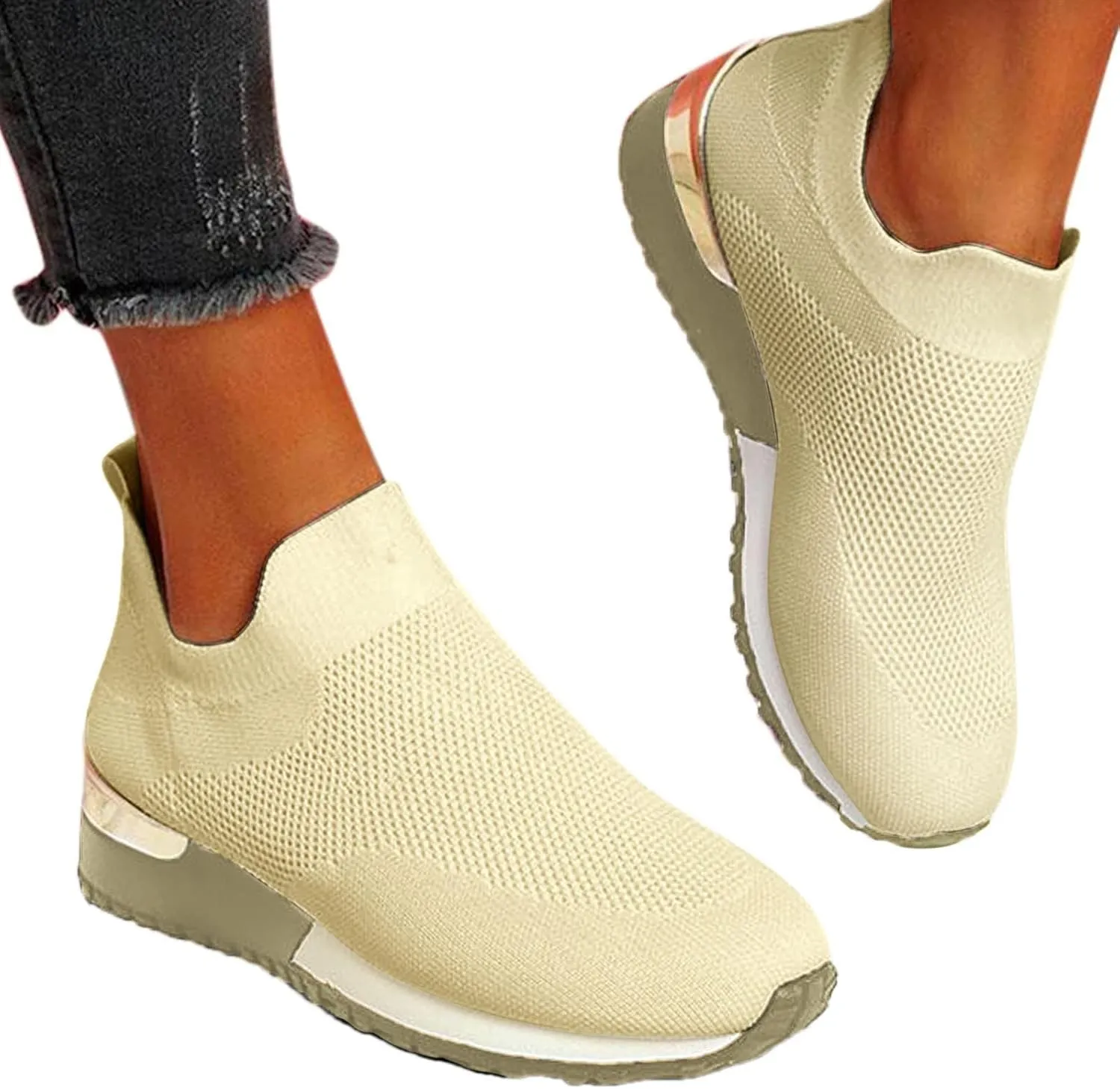 Sneakers for Women Walking Shoes Non Slip Lightweight Tennis Shoes Men Boots Casual Slip On Shoes White Sneakers Steel Toe Tennis Shoe White Loafers