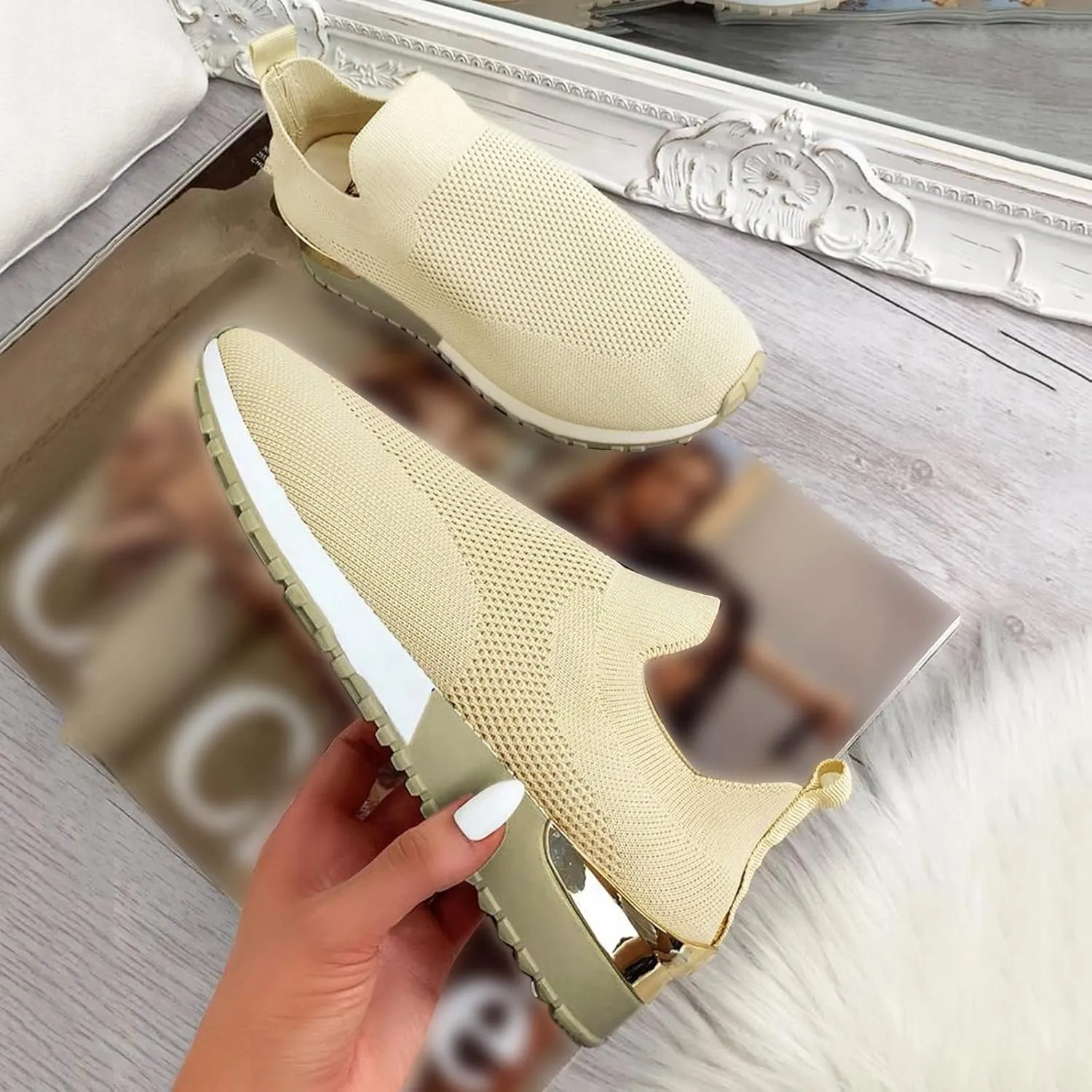 Sneakers for Women Walking Shoes Non Slip Lightweight Tennis Shoes Men Boots Casual Slip On Shoes White Sneakers Steel Toe Tennis Shoe White Loafers