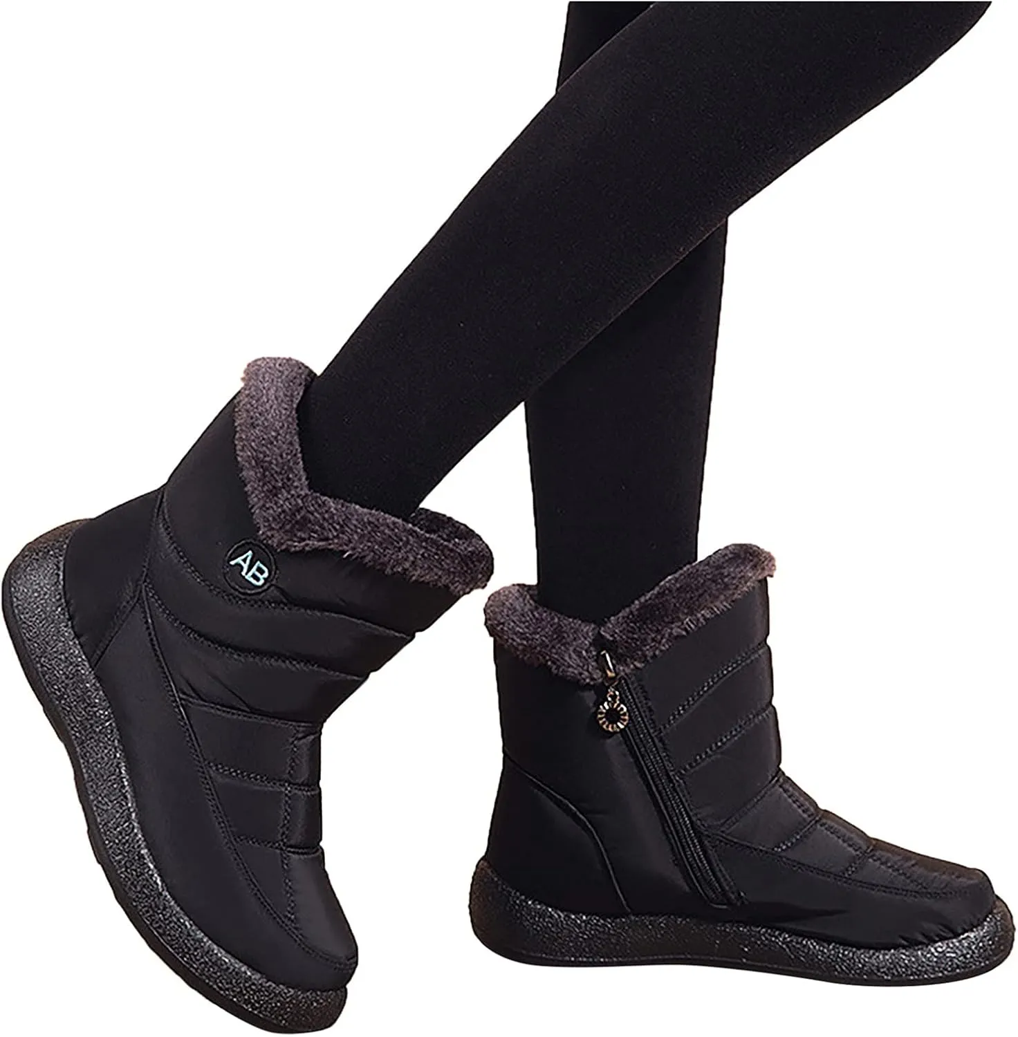 Snow Boots for Women Winter, Mid Calf Warm Lined Winter Boots for Women Hiking Outdoor Shoes