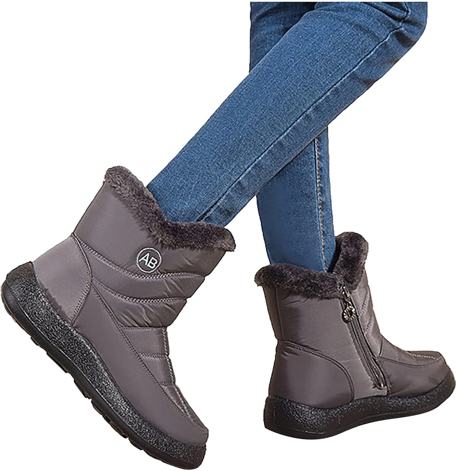 Snow Boots for Women Winter, Mid Calf Warm Lined Winter Boots for Women Hiking Outdoor Shoes