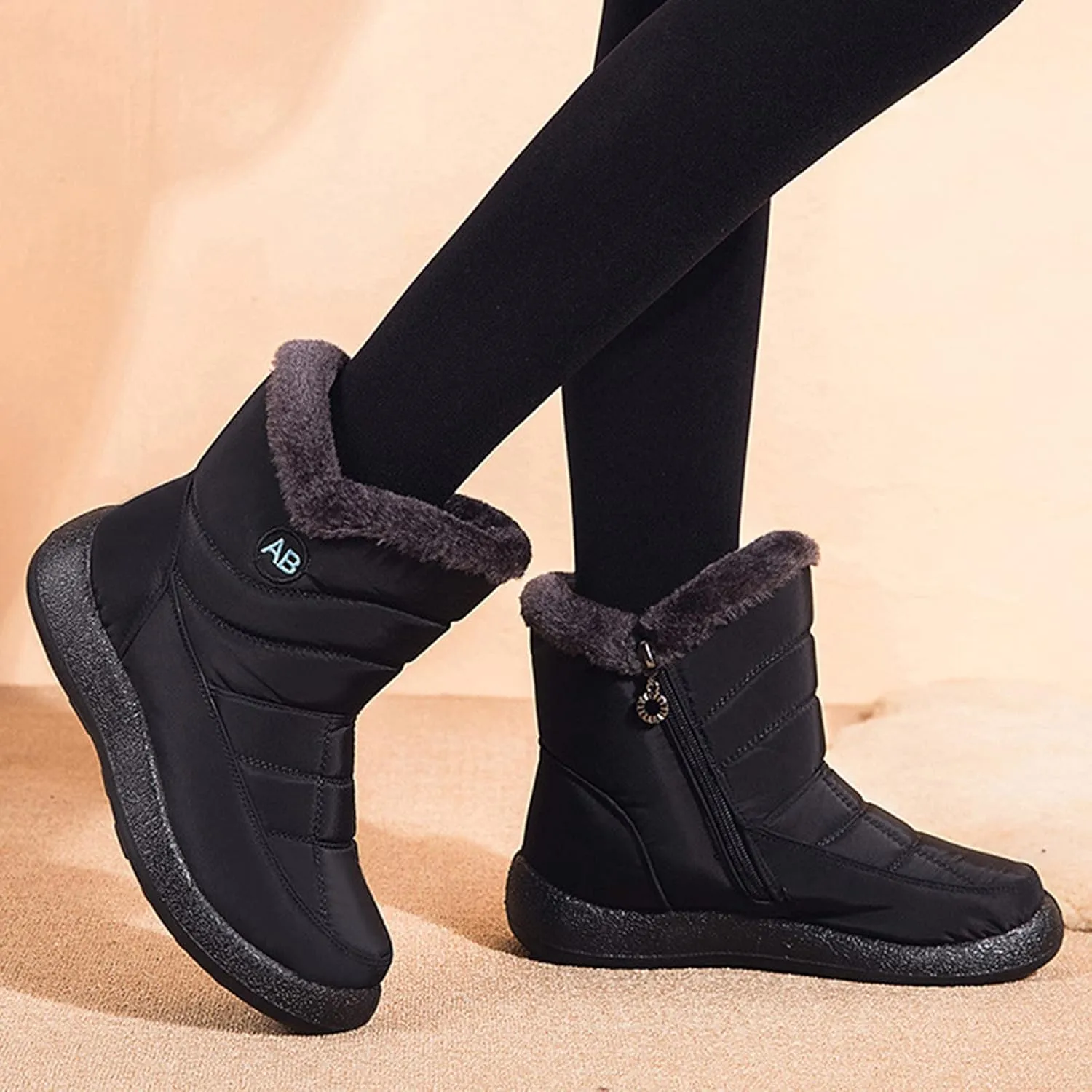 Snow Boots for Women Winter, Mid Calf Warm Lined Winter Boots for Women Hiking Outdoor Shoes