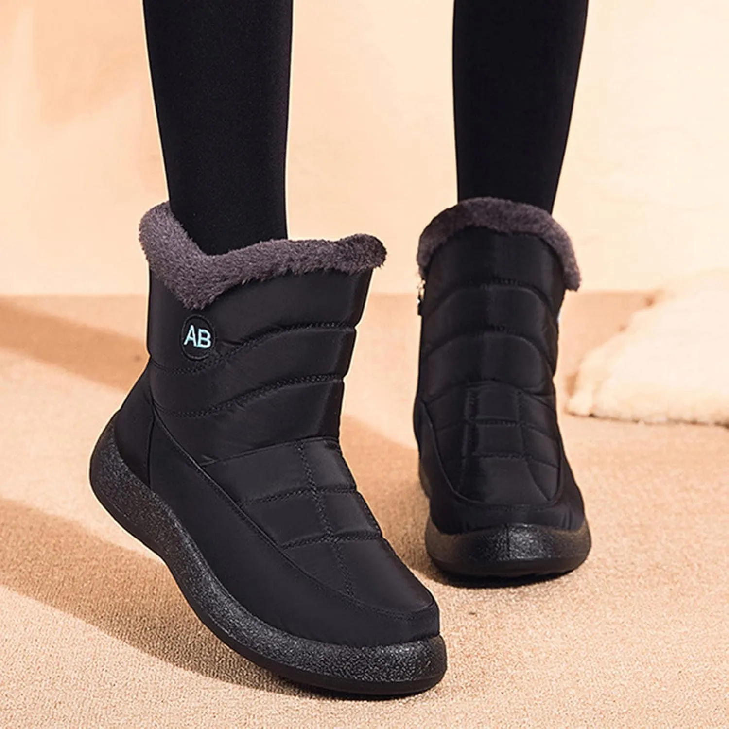 Snow Boots for Women Winter, Mid Calf Warm Lined Winter Boots for Women Hiking Outdoor Shoes