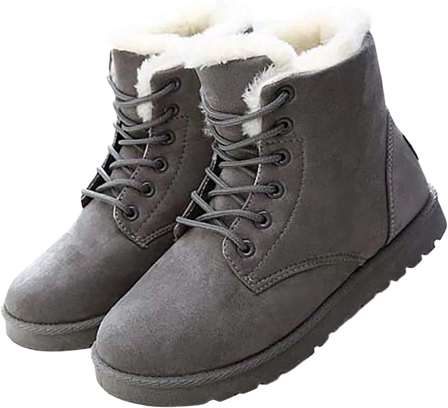 Snow Boots for Women Women's Ankle Boots Winter Cloth Lace up Round Toe Warm Comfortable Outdoor Short Leather Boots