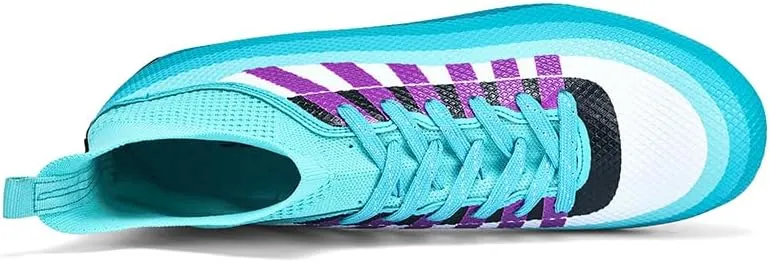 Soccer Cleats for Mens Womens Lace-Up Outdoor Professional Training Turf Football Boots High Ankle Baseball Shoes