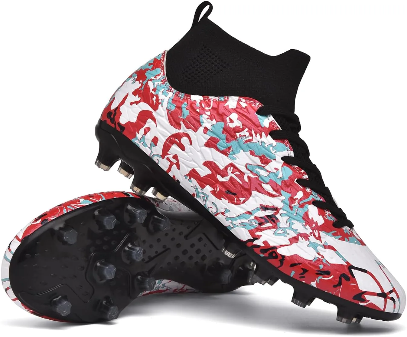 Soccer Cleats Mens Professional High Top Indoor Soccer Shoes Outdoor AG/FG Adults Youth Boys Football Training Sneakers