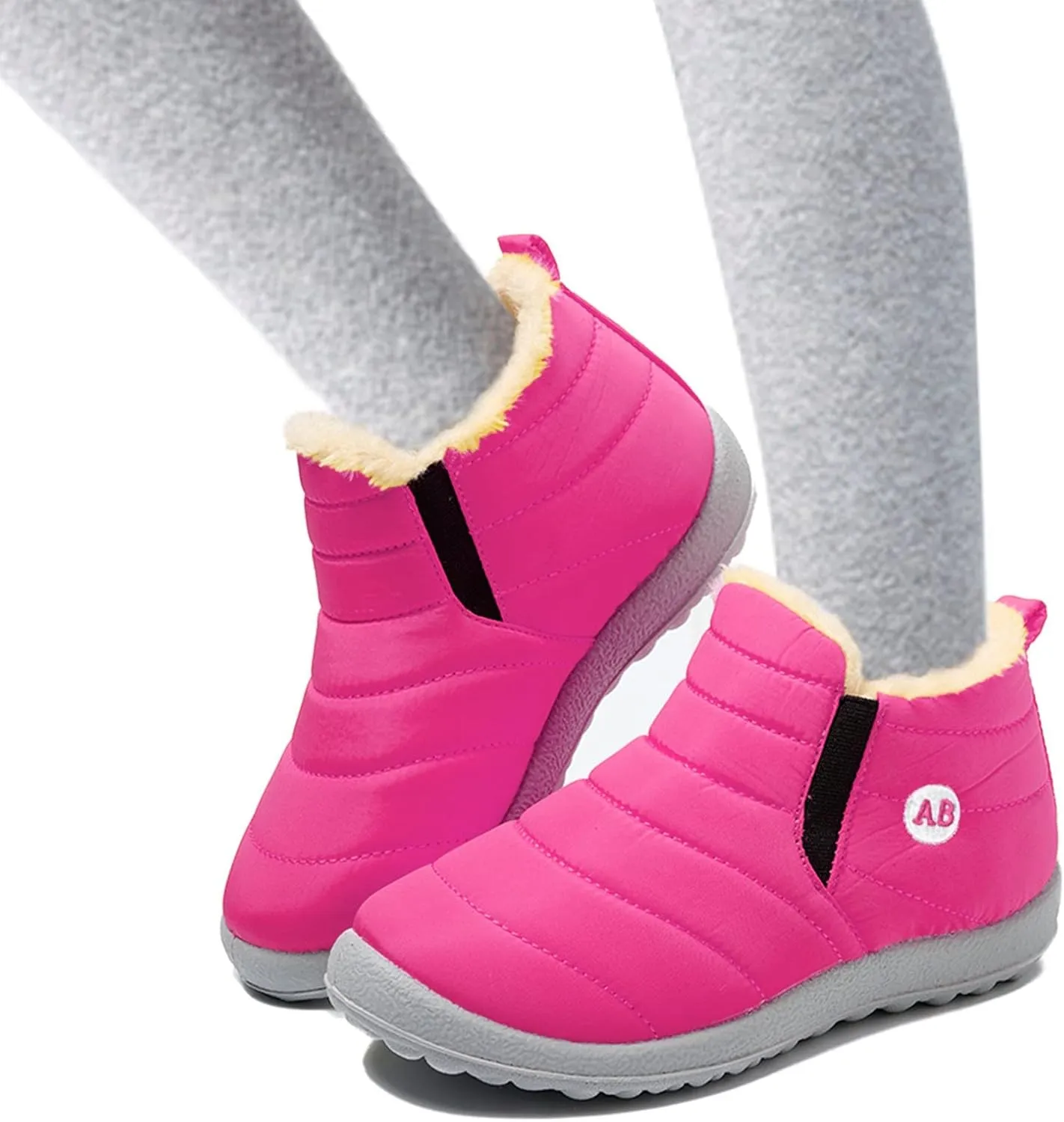 Sorely Snow Boots Girls Childrens Winter Fleece Childrens Boots Flat Splashing Girls Leather Dress Boots