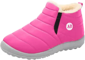 Sorely Snow Boots Girls Childrens Winter Fleece Childrens Boots Flat Splashing Girls Leather Dress Boots