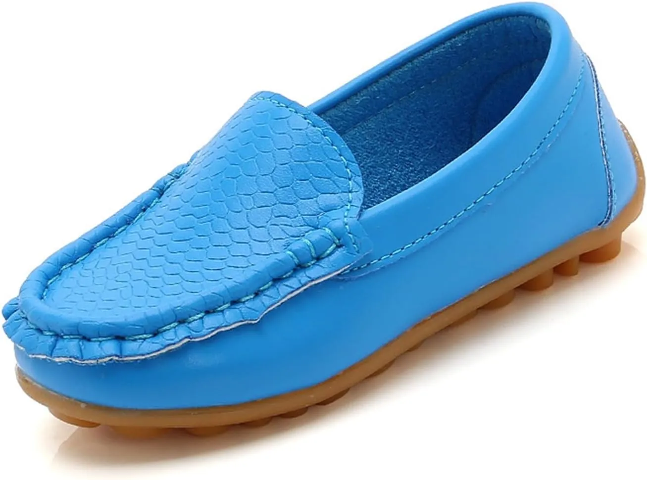 Toddler Boys Girls Loafer Shoes Soft Synthetic Leather Slip On 𝗠occasin Flat Boat Dress Shoes