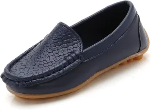 Toddler Boys Girls Loafer Shoes Soft Synthetic Leather Slip On 𝗠occasin Flat Boat Dress Shoes