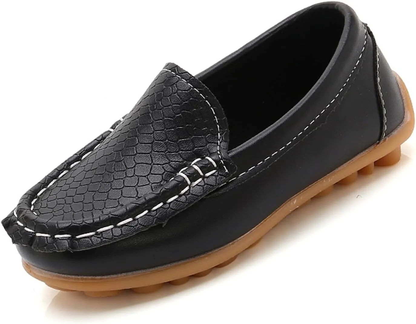 Toddler Boys Girls Loafer Shoes Soft Synthetic Leather Slip On 𝗠occasin Flat Boat Dress Shoes