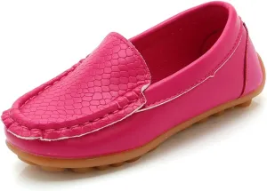Toddler Boys Girls Loafer Shoes Soft Synthetic Leather Slip On 𝗠occasin Flat Boat Dress Shoes