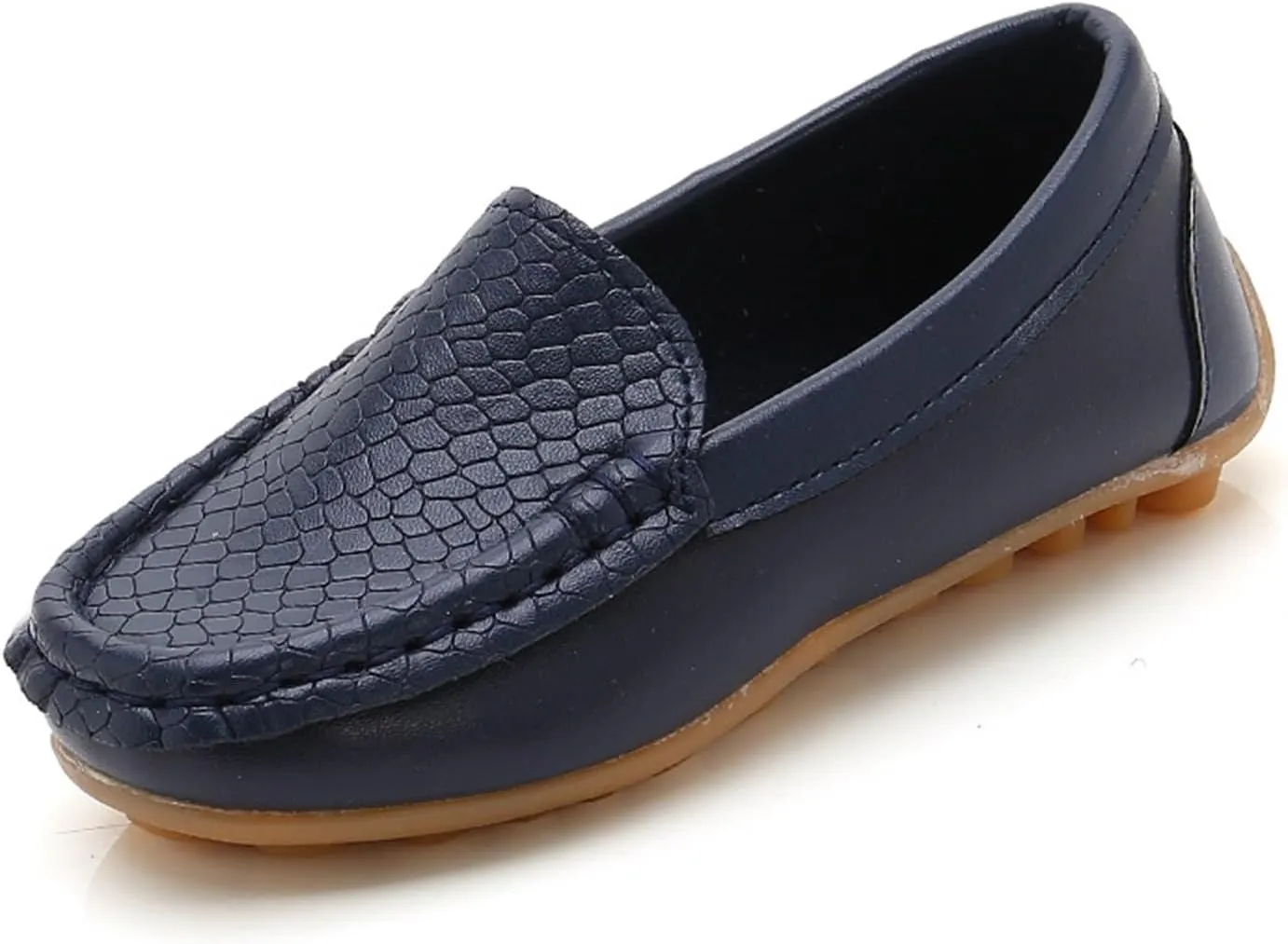 Toddler Boys Girls Loafer Shoes Soft Synthetic Leather Slip On 𝗠occasin Flat Boat Dress Shoes