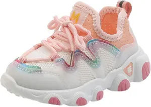 Toddler Sneakers, Toddler Infant Kids Baby Girls Mesh Breathable Lace Up Soft Shoes Sneakers