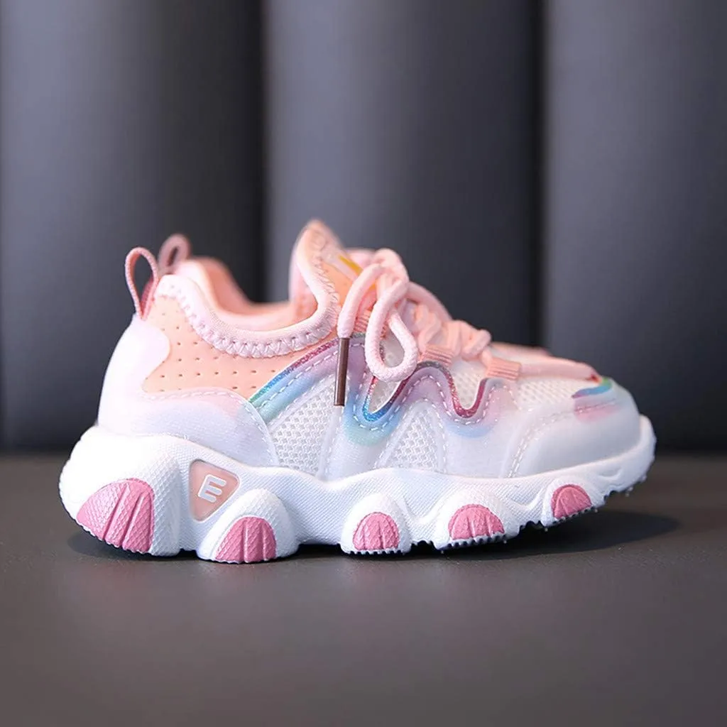 Toddler Sneakers, Toddler Infant Kids Baby Girls Mesh Breathable Lace Up Soft Shoes Sneakers