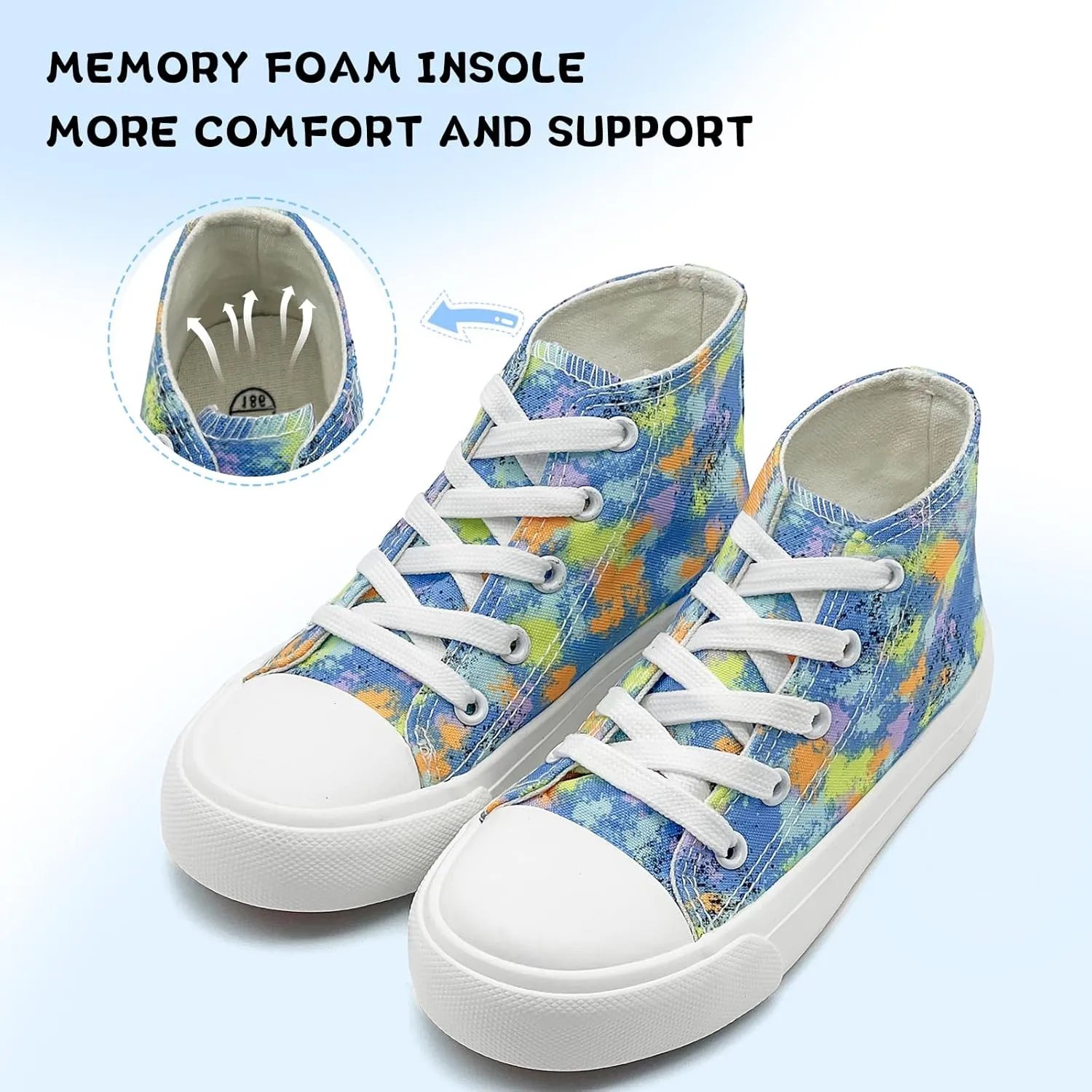 Toddler/Little Sneakers for Girls Boys Kids Fashion High Tops Canvas Shoes Classic Casual Tennis Shoes Colorful Shoes