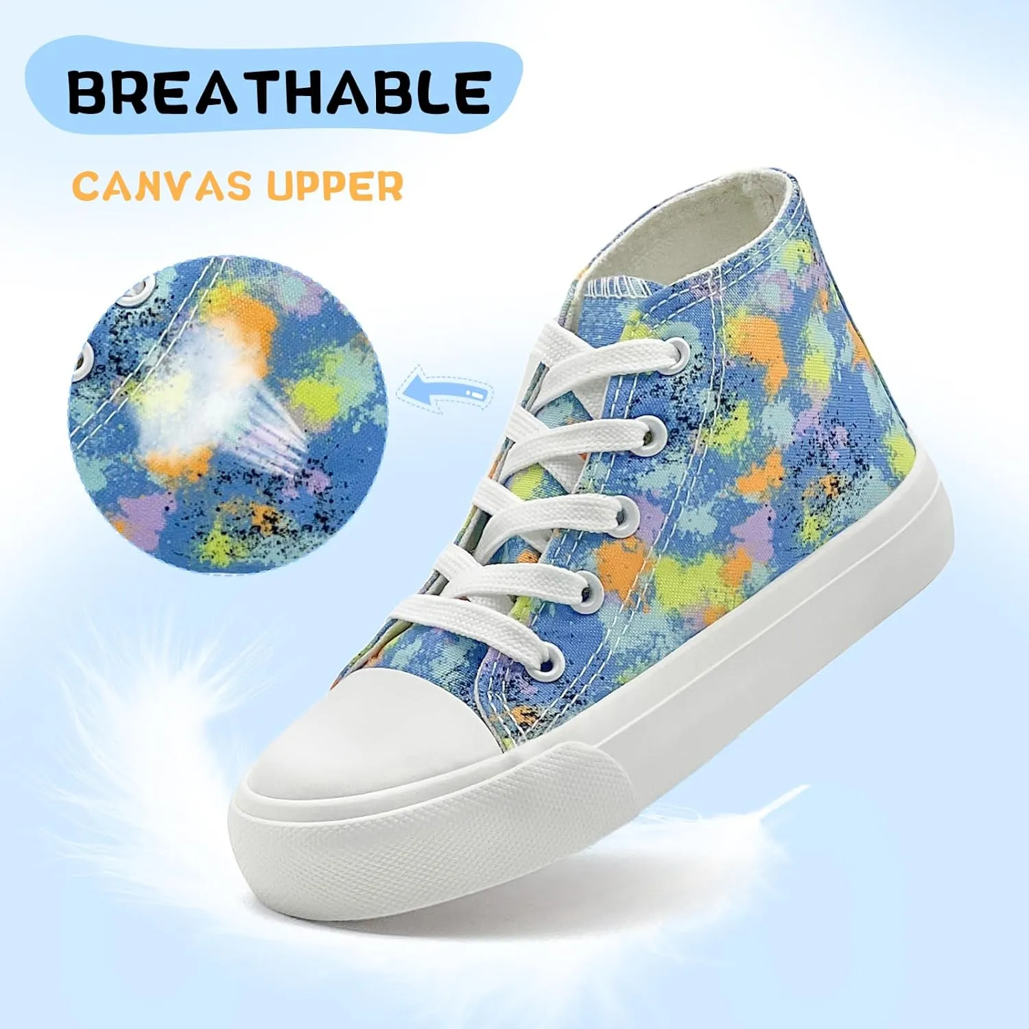 Toddler/Little Sneakers for Girls Boys Kids Fashion High Tops Canvas Shoes Classic Casual Tennis Shoes Colorful Shoes