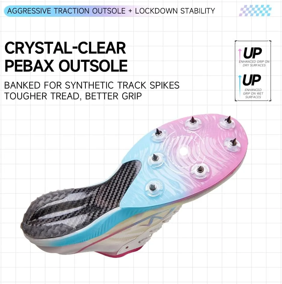 Track and Field Shoes for Men Women Kids Boys Girls Spikes Sneakers Track Race Jumping Track Shoes Professional Running Full-Length Carbon Plate Spikes Track Shoes