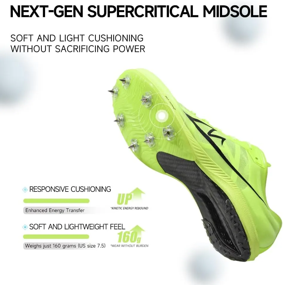 Track and Field Shoes for Men Women Kids Boys Girls Spikes Sneakers Track Race Jumping Track Shoes Professional Running Full-Length Carbon Plate Spikes Track Shoes