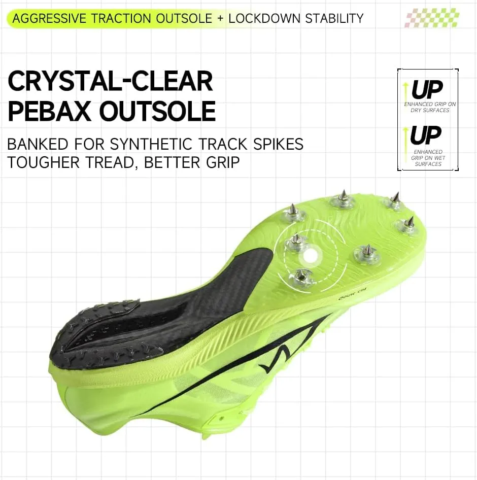 Track and Field Shoes for Men Women Kids Boys Girls Spikes Sneakers Track Race Jumping Track Shoes Professional Running Full-Length Carbon Plate Spikes Track Shoes