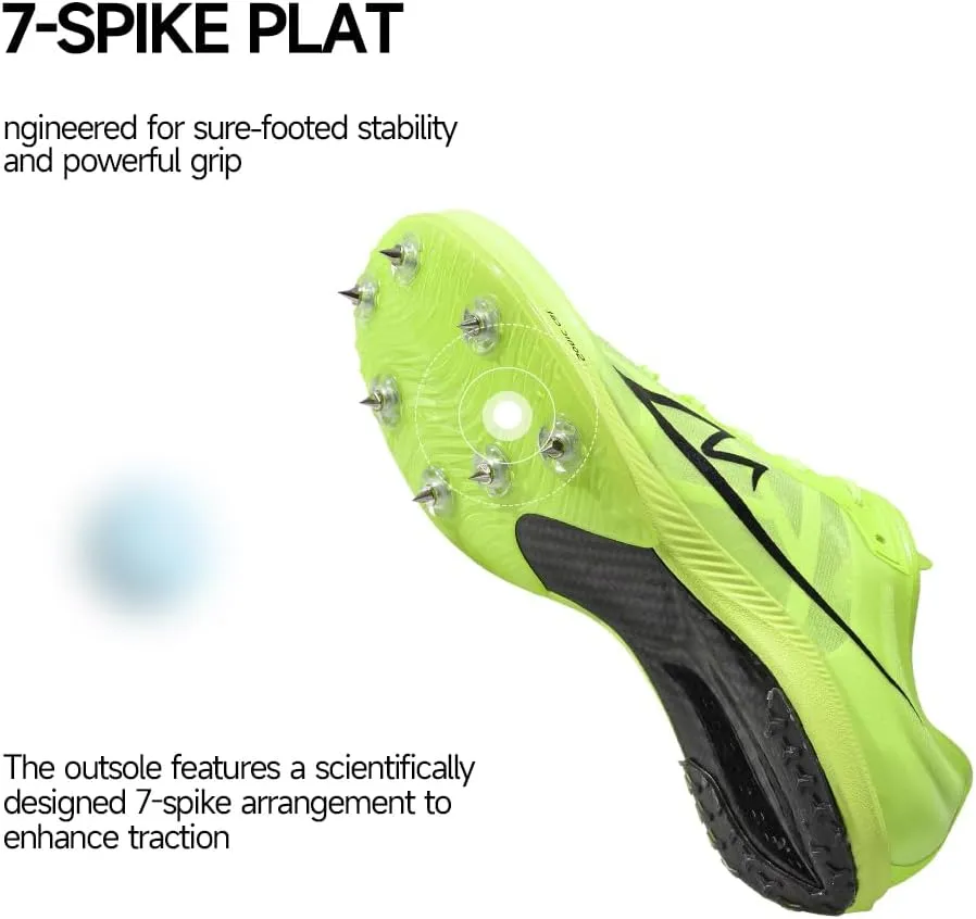 Track and Field Shoes for Men Women Kids Boys Girls Spikes Sneakers Track Race Jumping Track Shoes Professional Running Full-Length Carbon Plate Spikes Track Shoes