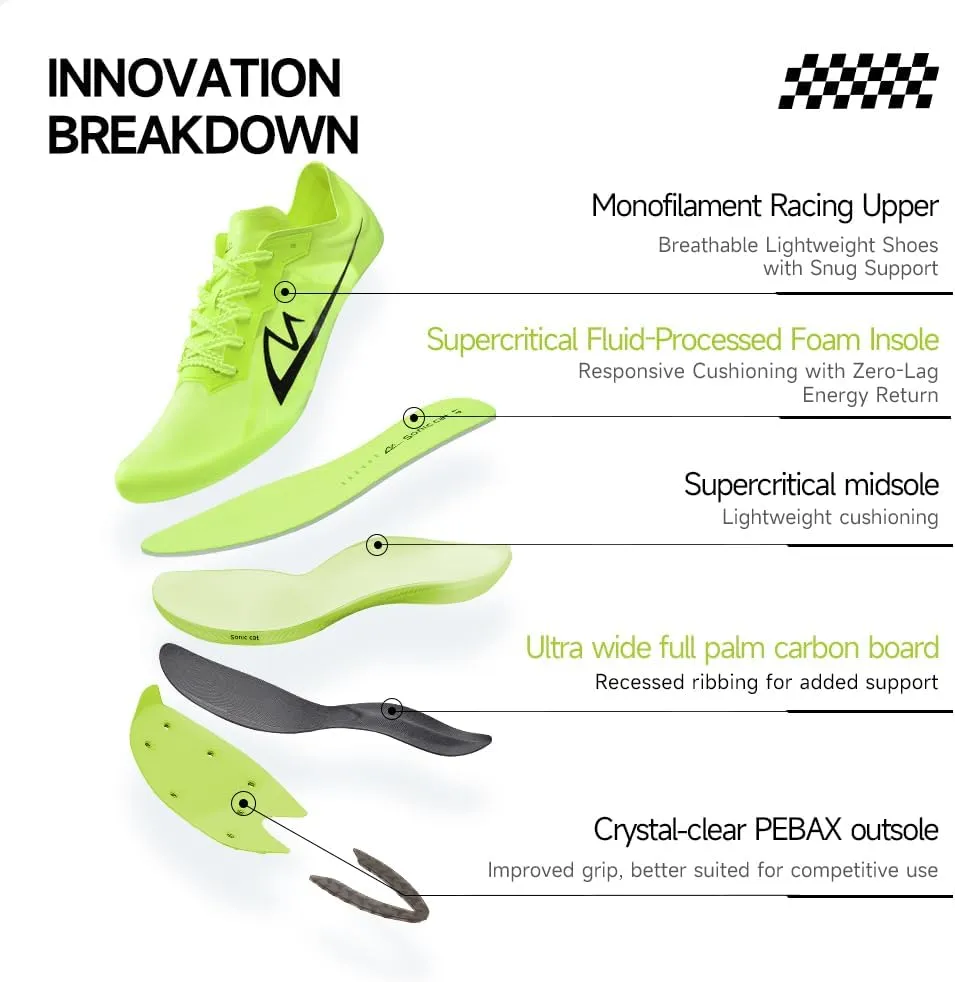 Track and Field Shoes for Men Women Kids Boys Girls Spikes Sneakers Track Race Jumping Track Shoes Professional Running Full-Length Carbon Plate Spikes Track Shoes
