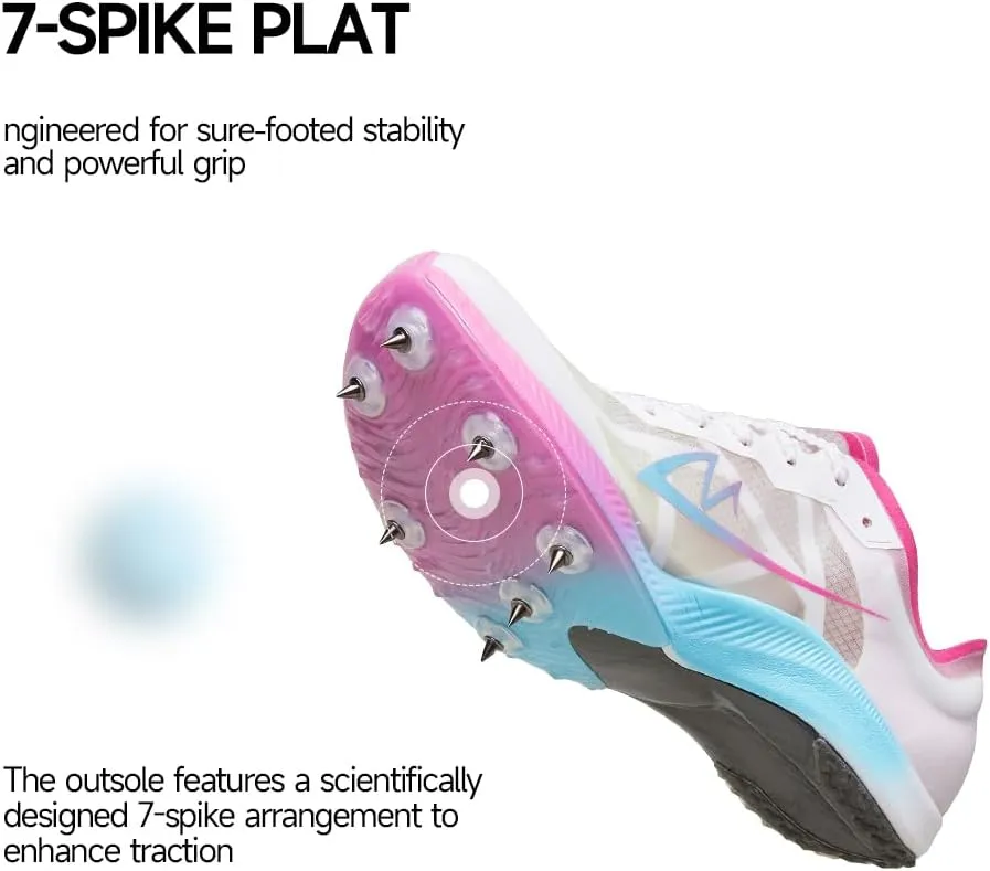 Track and Field Shoes for Men Women Kids Boys Girls Spikes Sneakers Track Race Jumping Track Shoes Professional Running Full-Length Carbon Plate Spikes Track Shoes