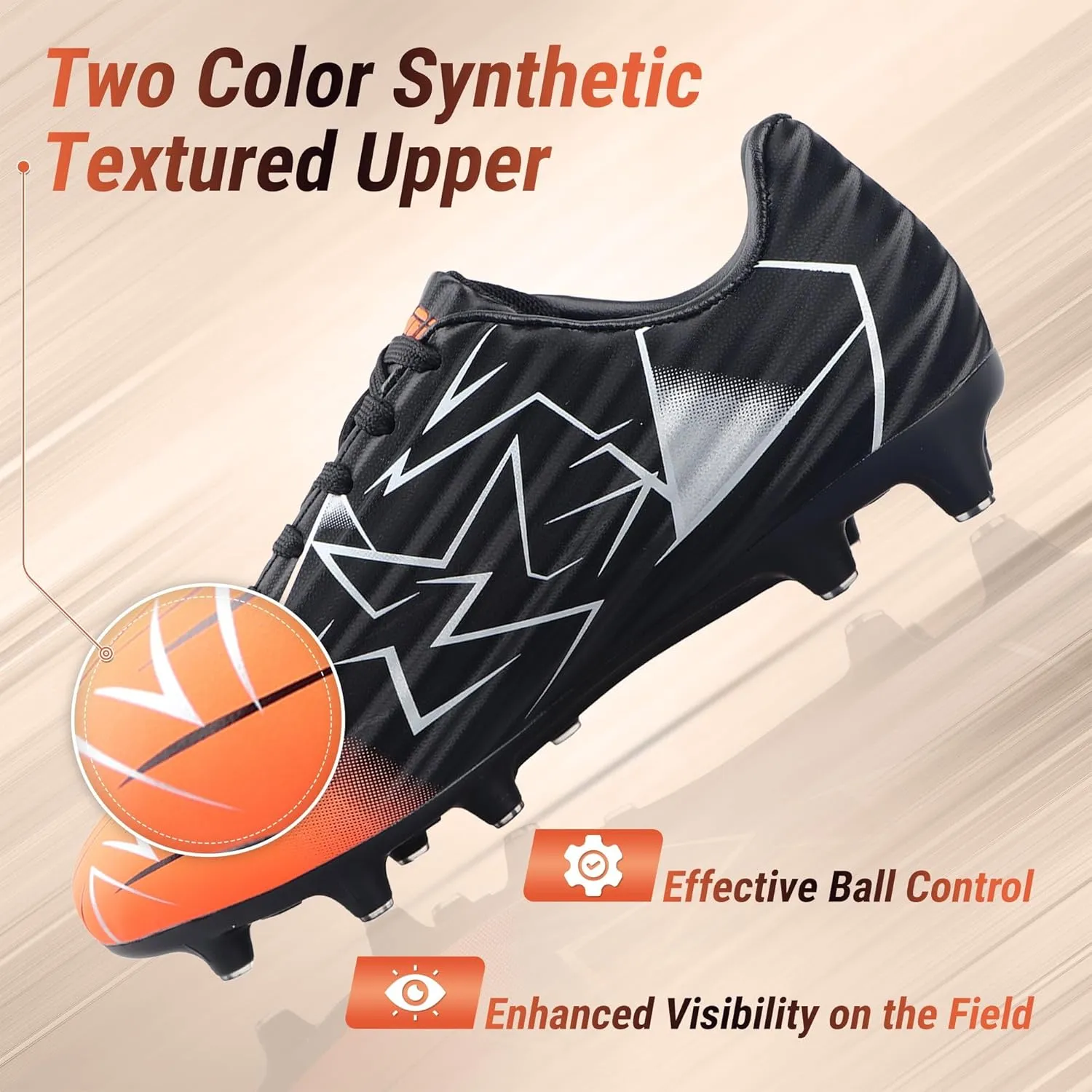Vizari Lucia Junior FG Soccer Cleats for Kids | Synthetic Football Cleats with TPU Outsole | Perfect Boys Cleats Girls Soccer Cleats and Kids Cleats for Wide or Regular Fit