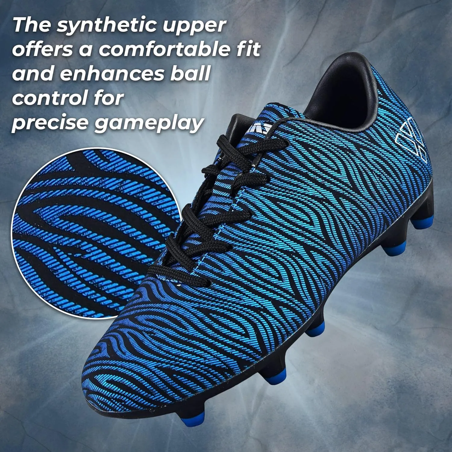 Vizari Teramo Firm Ground Football Shoes for Kids | Youth-Specific Soccer Cleats with Durable TPU Sole for Traction | Adjustable Fit for Boys and Girls with Padded Heel for Comfort and Performance
