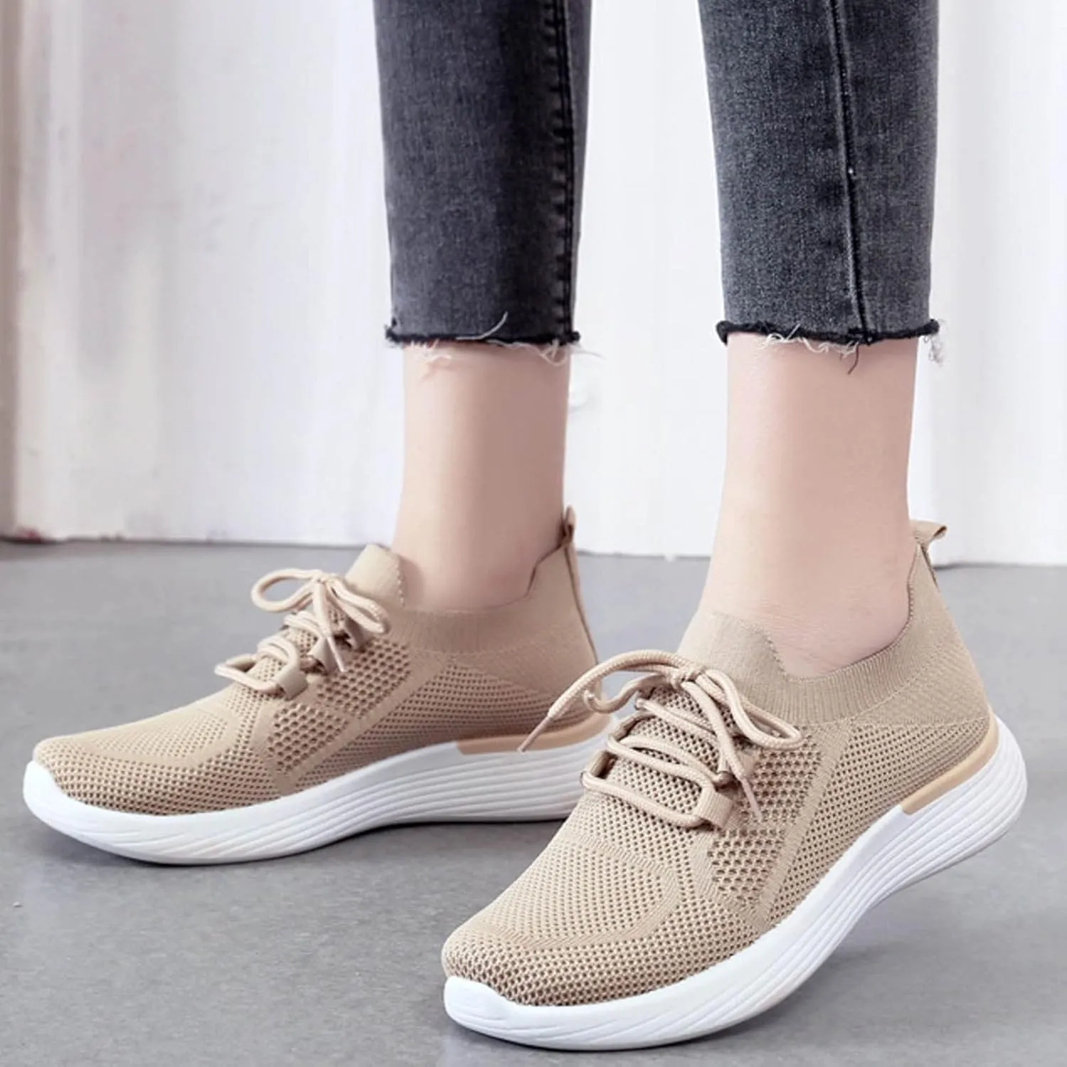 Wide Width High Top Slip On Sneakers for Women Zapatos De Trabajo Confortables para Mujer Walking Shoes for Women Slip Ons Womens Sneakers Platform Zapatos De Trabajo para Mujer Antideslizante Cross