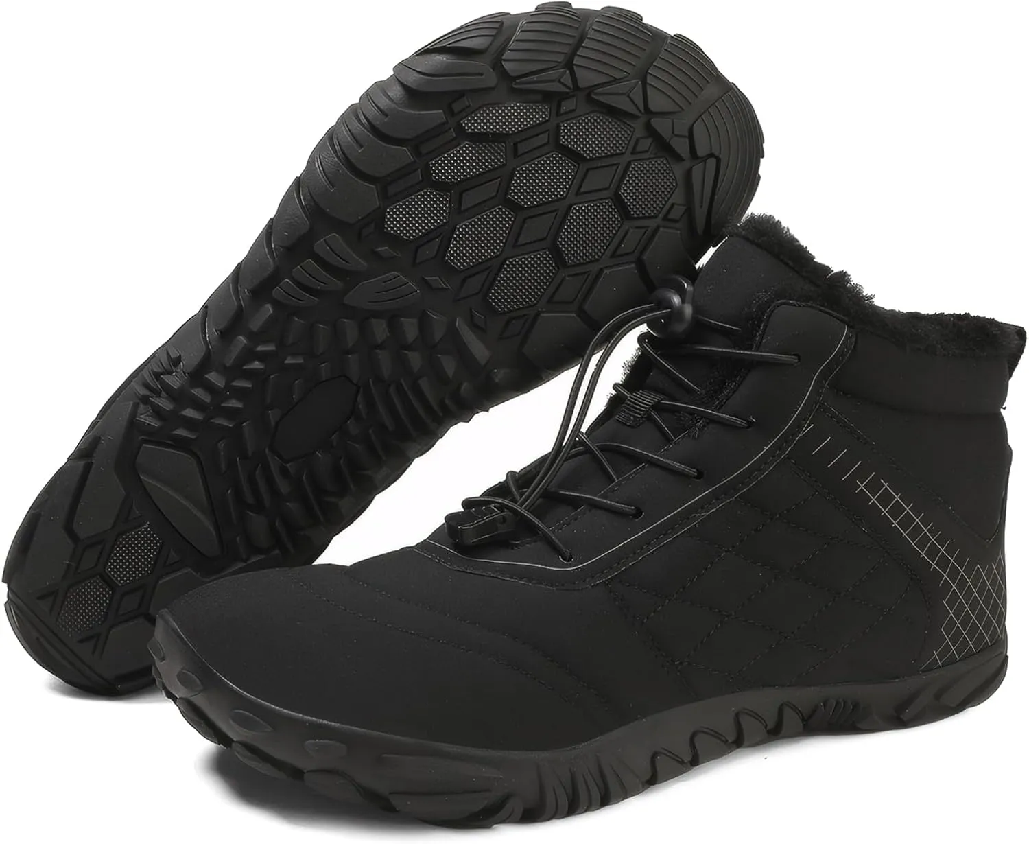 Winter Barefoot Shoes Snow Boots for Women & Men  Warm Fur Lined Hike Barefoot Footwear Lightweight Water-Resistant Ankle Boots